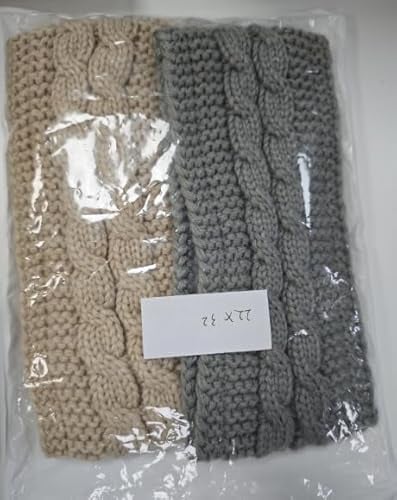 PROPOG Stirnband Damen Winter, 2 Stück Strick Ohrenwärmer Damen Verdicken Haarband Gefüttert stirnbänder Fleece Kopfband Warmes Headband Weihnachtshaarreif Accessories für Laufen Workout Skifahren