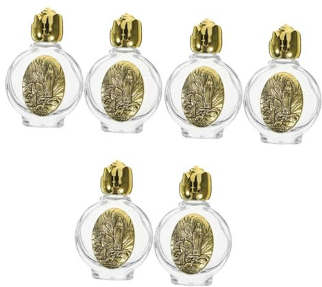 MAGICLULU 6 Piezas jarra de cristal garrafa cristal Botella de perfume religioso decoraciones de bautizo de boda pequeñas botellas sagradas vacías contenedor de agua recargable Vidrio