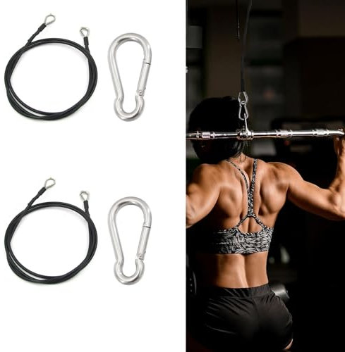 NIYATA 2Pcs 10 Gym Extension Cable with Buckle,Multi Gym Extension Cable,Gym Cable Pulley Extension for Pulley,Weight,Lifting Gym