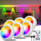 MODOAO Unterschrank-Küchenleuchten, 6 Pack RGB Unterschrank LED-Lichter, Farbwechsel Wiederaufladbare Puck Lichter mit Fernbedienung, Dimmbar, mit Timer, für Küche, Kleiderschrank, Schlafzimmer (Weiß)