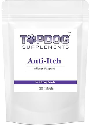 Top Dog Anti-Itch Allergy Support - Itchy Skin Fur Relief Dog Immune Booster Tablets UK Made