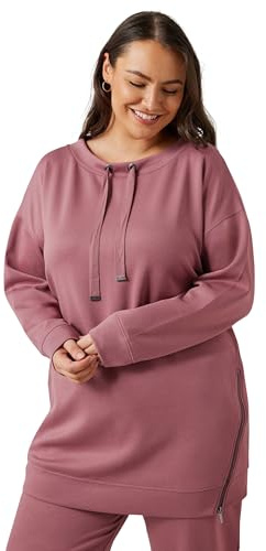 EVANS Curve Luxe Zip Detail Sweatshirt - Women's - Plus Size Curve Pink