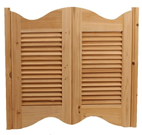 Schwingtüren aus massivem Holz mit Lamellen für Cafés, umweltfreundliche Sichtschutz-Trenntür für Küche und Bad, einfache Installation, B85 x H90 cm (33 7/16 x 35 7/16) (einfarbig B130 x H90 cm