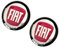2 adesivi da 14 mm di diametro con logo per FIAT. Adesivi con emblema con protezione in silicone trasparente (14 mm, 2 pezzi, nero, argento, rosso epoxy)