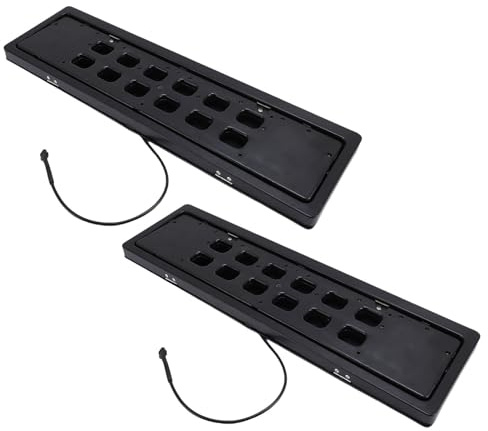 Eisen Kennzeichen Plattenrahmen - 2 Pack Schwarzer vorder- und Hinterer Autoauto Tag Halter mit Fernbedienung, Berghardware, Schraubenkappen für Europäisches Standardauto