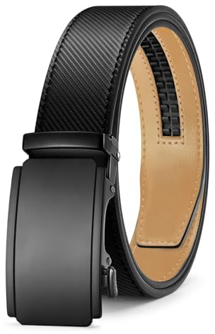 BESTKEE Gürtel Herren,Ratschengürtel Automatik gürtel Herren, 35mm lochloser Gürtel, Herrenanzug Businessgürtel, Größenverstellbar