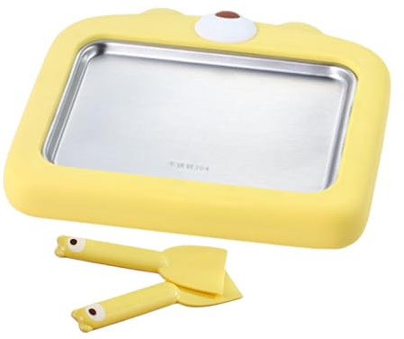 Placa Fría para Helado Enrollado - Bandeja Para Hacer Yogur Helado Con Espátulas | Sartén Multifuncional de Postres para Familia y Amigos