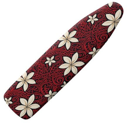 Ironing Board Covers 122 x 38cm Red Flower Easy-Fit for Protecting Ironing Board Size Up to 122 x 40cm, Universal Elasticated Cover