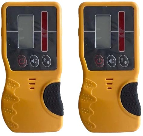 Youbones Lot de 2 récepteurs pour laser rotatif auto-nivelant pour l'extérieur, détecteur de niveau laser rotatif avec pince robuste, lumière rouge