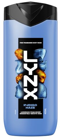 Lynx Fine Fragrance Indigo Haze Body Wash 400ml, 6 Pack - Men's Shower Gel with Premium Lavender & Musk Scent, Long-Lasting Freshness, Gentle on Skin, Daily Use