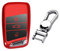 M.JVisun Doux TPU Clef Coque Porte-clés pour Volkswagen Arteon Atlas Golf Alltrack Jetta Passat pour Tiguan pour Skoda Kodiaq Superb A7 Intelligent Clé de Voiture - Brillant Rouge - Métal Porte-clés