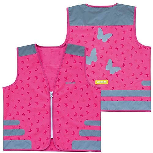 Wowow Sicherheitsweste Nutty Jacke Kinder pink Reflex Streifen L 100% Polyester