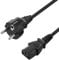 Cable de alimentación para equipos fríos, 1,8 m, conector de dispositivo frío acodado a protección de contacto, cable de alimentación para PC, 3 pines, cable de alimentación C13 para ordenador,