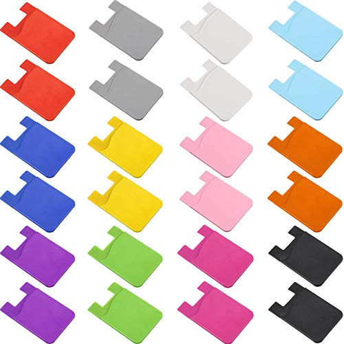 Frienda 24 Pcs Phone Card Holder Adhesive Silicone Wallet, Lovely Color