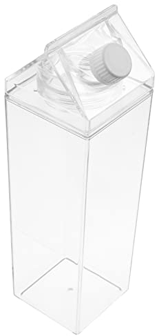 Operitacx Bottiglie di latte Tazza d'acqua: 1L bottiglia d'acqua in trasparente limonata succo bevanda ghiaccio tè bere bottiglia per uso domestico (8x8x26.4 CM)