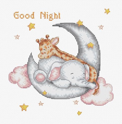 Luca-S Kreuzstich Set Gute Nacht Zählmuster, Multifarbig