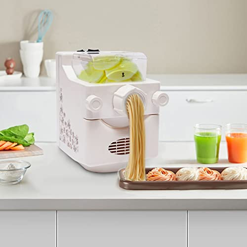 Automatischer Nudelautomat Haushalt Elektrische Nudelmaschine für Spaghetti Fettuccine Penne Lasagne Breite Nudeln Hausgemachte Knödel Haut Inklusive 11 Formen 180W 220V