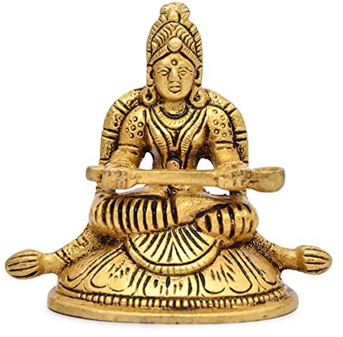 AargKraft™ Annapurna Devi Idol Statue der Hindu-Göttin Annapurni Maa Göttin des Essens | Pooja Idole | Wohnkultur Höhe: 6,8 cm