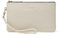 Doris&Jacky Goatskin Leather Wristlet Clutch Wallet Cute Small Pouch Bag With Strap, 2-cowhide-off White, Detachable