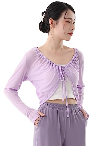 Angcoco Women's Convertible Self-tie Long Sleeved Knit Cardigan Tops