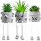 PEIQICHU Set of 3 Artificial Succulents Plants Faux Potted Indoor Realistic Succulent Plants Pots with Cute Hanging Leg for Windowsills,Bedroom,Desk,Bathroom,Shelf,Office,Home Decoration