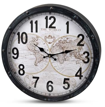 formano Moderne Wanduhr Weltkarte 40 cm Metall Clock