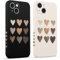 Pnakqil 2 stück Handyhülle für Apple iPhone 15 6.1,Hülle Liebe Herz Motiv Muster Design süß Aesthetic Schön Mädchen Kameraschutz Stoßfeste Case Silikon Schutzhülle Tasche
