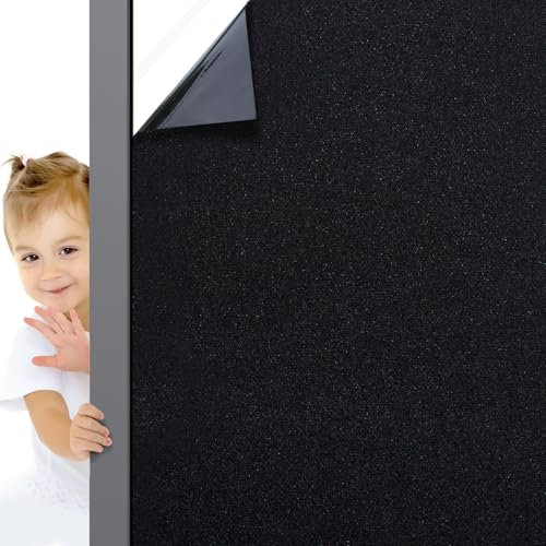 Agmovoue Pellicola oscurante per finestre, protezione solare, controllo del calore, pellicola UV, antiriflesso, autoadesiva, per casa e ufficio, oscurante, 44 x 200 cm