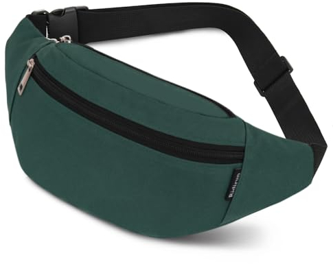 Bauchtasche für Damen und Herren Gürteltasche Hüfttasche Doggy Bag Outdoor Sport Groß Handytasche Umhängetasche Camping Fitness Fahrrad Geld Pouch Pack (Olive)