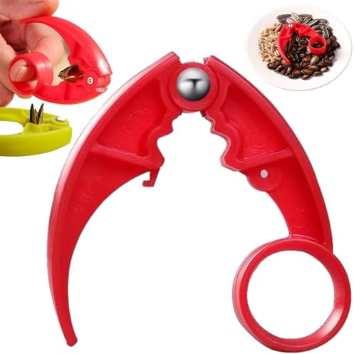 Éplucheur de graines de tournesol, séparateur de graines de tournesol en 3 secondes, outil machine, pince à melon et pastèque, pince portable efficace pour protéger les dents (1 pièce, rouge)