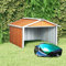 Somanki Rasenmäher Garage, Mähroboter Garage, Garage Für Mähroboter, Überdachung Für Mähroboter, Unterstand Überdachung, Mähroboter Haus, 92x97x63 cm Verzinkter Stahl Braun