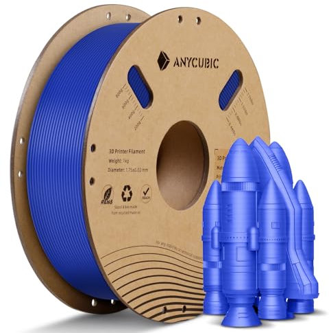 ANYCUBIC PLA+ Filamento 1,75mm, Resilienza Migliorata, Avvolgimento Pulito, Filamento PLA Plus per Stampante 3D, Riconoscimento Identificazione Intelligente(Blu Brillante,1KG)