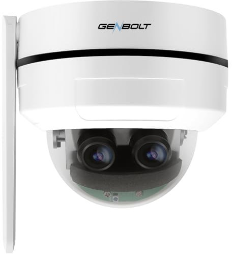 GENBOLT 2.5K PTZ WiFi Security Camera Indoor and Outdoor DC&PoE,4MP Dual Lens Home Surveillance Dome IP Camera CCTV 10X Hybrid Zoom, IK10 Vandalproof IP66 Waterproof, Pan Tilt Auto Tracking
