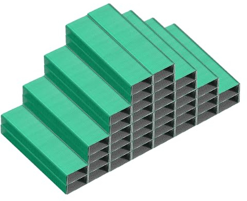 PATIKIL 26/6 Standard Staples, 10 Pack 10000pcs 1/4 Leg Length Flat Clinch Chisel Point Staples Jam-Free for Desk Stapler Office Desktop Home Supplies, Green