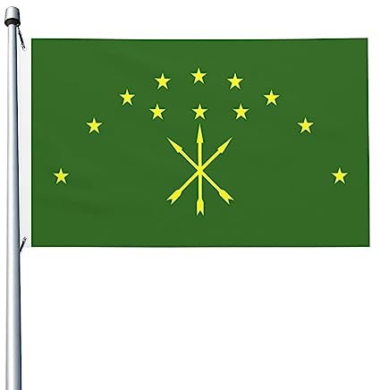 Doppelseitige Flagge von Adygea, 90 x 150 cm, für den Außenbereich, dekorative Flaggen, Heimparty, lustige Flaggen, 90 x 150 cm