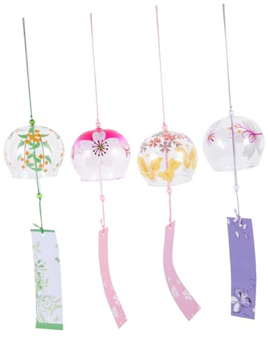 TOYANDONA 4 Pièces Cloches à Vent Décoratives en Verre Transparent pour Décoration Intérieure Et Extérieure Jardin Et Balcon