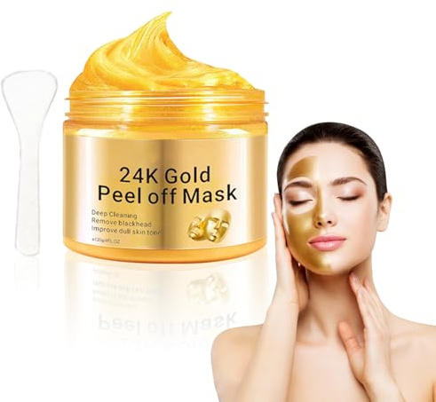 120ml Gold Foil Peel Off Maske, 24K Gold Gesichtsmaske, Anti Aging Face Mask Pflege für Hautpflege, Bekämpfung feiner Linien, Gesichtsmasken Beauty, Feuchtigkeitsspendend