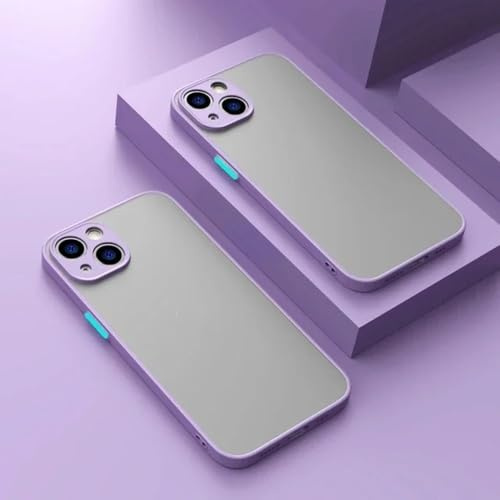 GHVWYX Custodia opaca per iPhone 14 13 12 15 Pro Max Mini, custodia antiurto in silicone morbido di lusso per iPhone 11 XS MAX X XR 7 8 Plus SE, viola, per iPhone 11 Pro