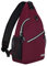 MOSISO Brusttasche Sling Bag Sling Rucksack Schulterrucksack,Polyester Multipurpose Crossbody Schultertasche Umhängetasche Sporttasche Reise Wander Daypack für Herren Damen, Weinrot,Mittel