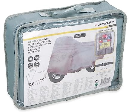 Dunlop Motorradabdeckung – Größe L – 228 x 99 x 124 cm – Wetterfest – PVC