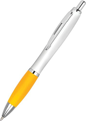 Full Colour Printed Personalised Contour Pens Promotional *Qty - 400* - Yellow Pen Grips