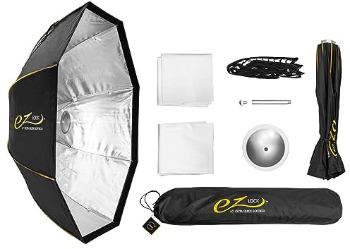 Glow EZ Lock 60 Octa Small Quick Softbox, Eight-Sided Parabolic Softbox Opens Up and Closes Down Easily, this Bowens Mount Softbox with Quick Speedring Swap is an Ideal Speedlight Soft