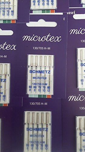 SCHMETZ: 25 Nähmaschinen-Nadeln Microtex 130/705 H-M (Stärke 60-80)