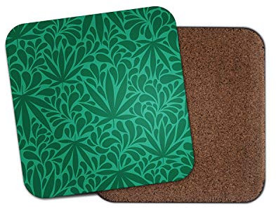 1 sous-verre vert motif cannabis – feuilles fumées #16525
