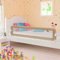 Wakects Baby Bettgitter,Kinderbettgitter klappbar Kinderbett Fallschutz Bett Rausfallschutz luftiges Netz für das Kinderbett Taupe 180x42 cm Polyester