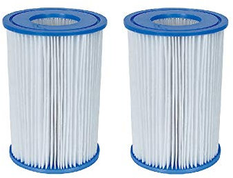 Bestway 58012E Type III/A Outdoor Swimming Pool Filter Pump Replacement 4.2x8 Cartridge Accessory For 500/800/1500 Gallon Filter Pumps, 2 Pack