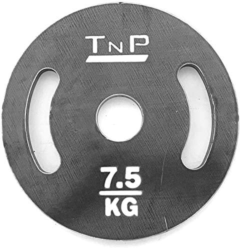 TnP Distribution Solid Steel 2 Olympic Weight Plates Disc 7.5KG Single Hammertone for Dumbbell Barbell Bar Weights Set