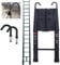 6,2 Meter Teleskopleiter Klappbare Leiter Zusammenklappbar aus Aluminium mit 2 Abnehmbaren Haken Mehrzweckleiter Telescopic Straight Ladder-6.2m, Schwarz