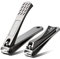 FVION Nagelknipser Groß Für Fingernägel, Nagelzwicker für Fußnägel Edelstahl, 2 Stück Nagelknipser Set mit integrierter Nagelfeile Fingernagel Knipser Nagelschneider - Nail Clippers