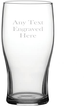 1stclassgifts [Custom] Personalised Pint Tulip Glass Christmas Birthday Gift Wedding Best Man Any Text Engraved.…